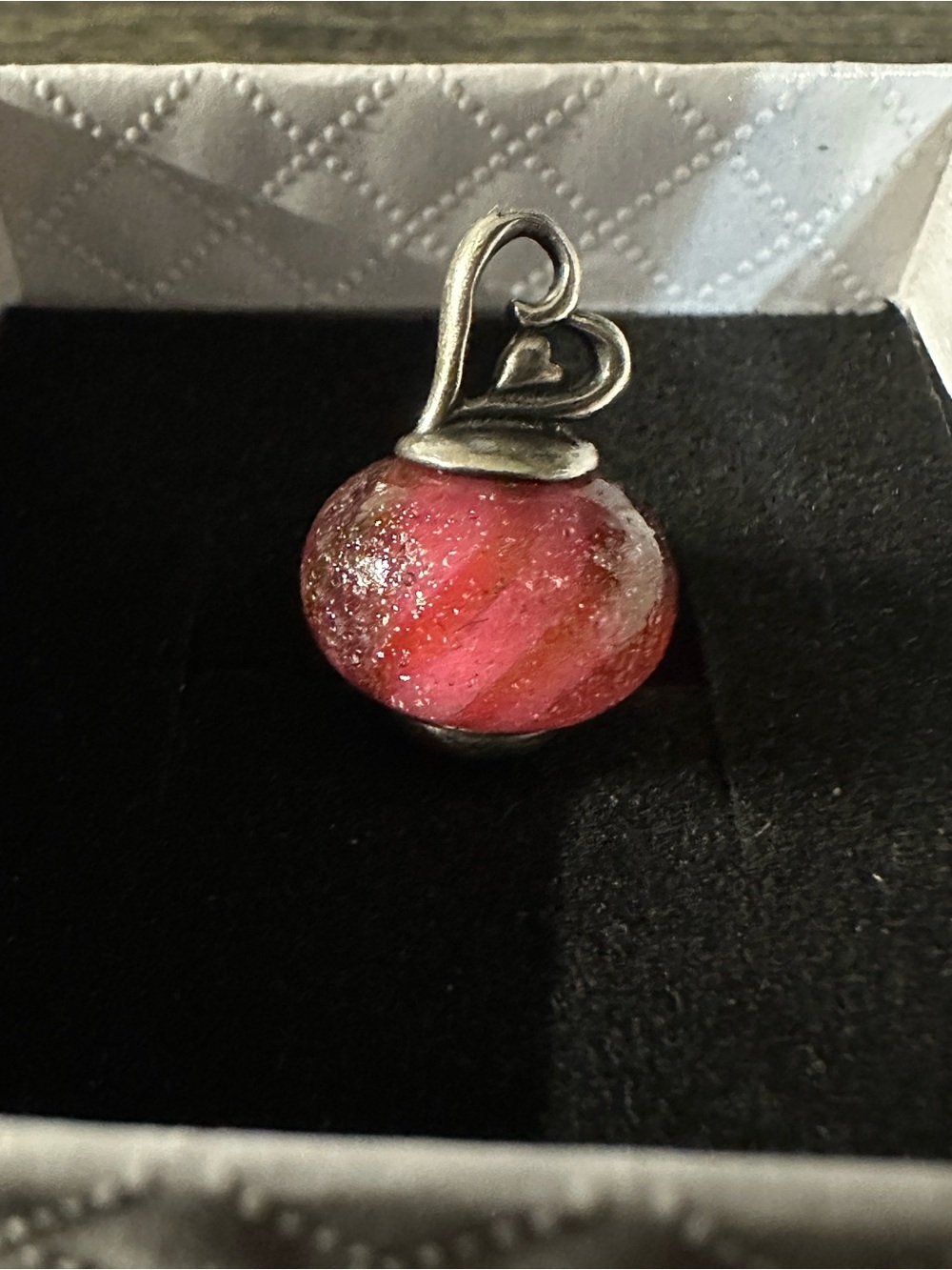 James Avery pink glass finial